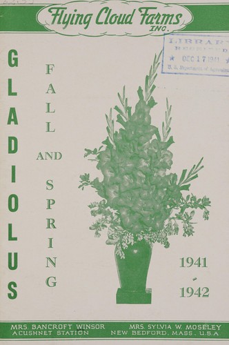 Cover for Gladiolus fall and spring 1941-1942