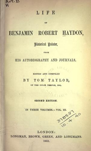 Cover for Life of Benjamin Robert Haydon, historical painter