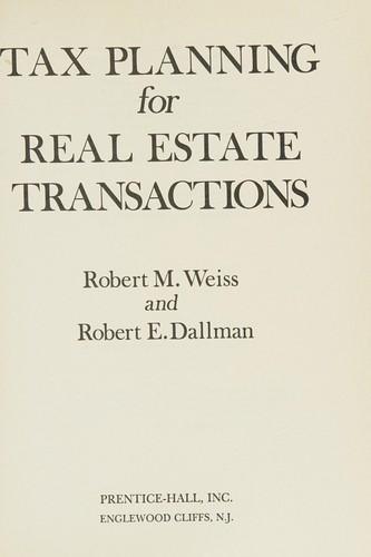 Cover for Tax planning for real estate transactions