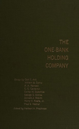 Cover for The One-bank holding company.