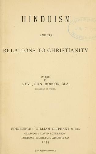 Cover for Hinduism and its relations to Christianity.