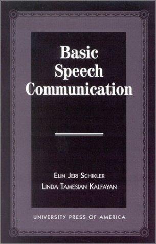 Cover for Basic speech communication