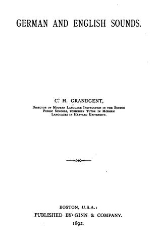Cover for German and English sounds.
