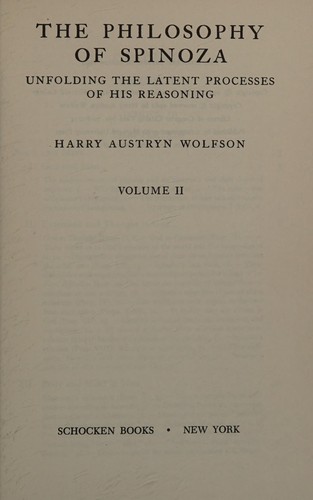 Cover for The philosophy of Spinoza