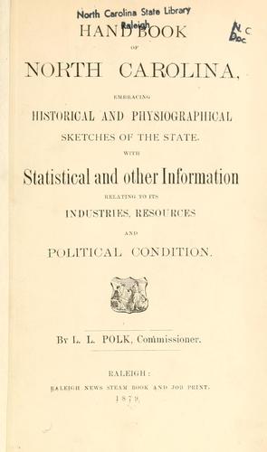 Cover for Hand book of North Carolina