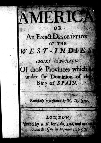 Cover for America, or, An exact description of the West-Indies