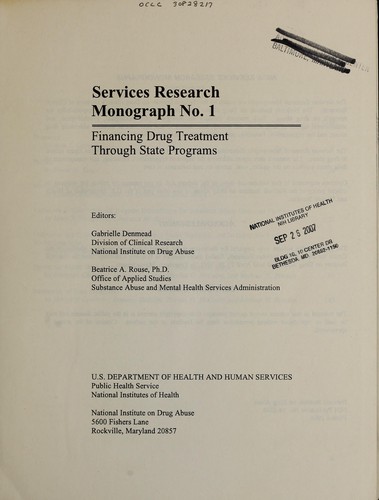 Cover for Financing drug treatment through state programs