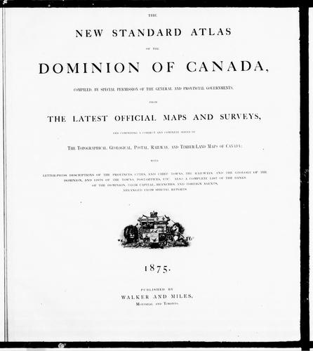 Cover for The New standard atlas of the Dominion of Canada