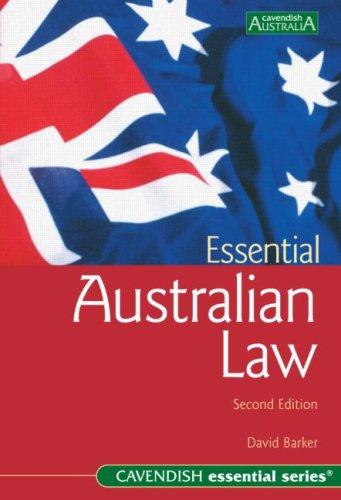 Cover for Essential Australian Law 2/e