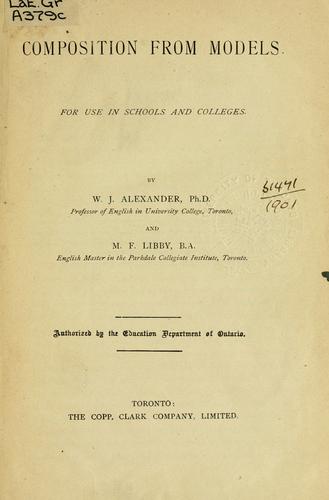 Cover for Composition from models, for use in schools and colleges