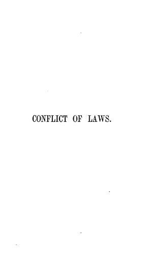 Cover for Commentaries on the Conflict of Laws: Foreign and Domestic, in Regard to Contracts, Rights, and ...