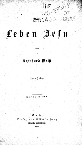 Cover for Das leben Jesu