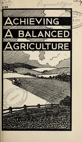 Cover for Achieving a balanced agriculture