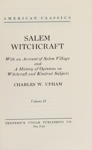Cover for Salem Witchcraft