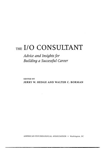 Cover for The I/O consultant