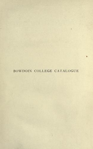 Cover for General catalogue of Bowdoin college, 1794-1916.