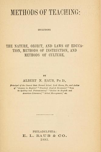 Cover for Methods of teaching