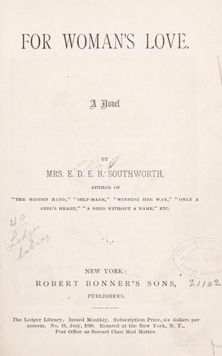 Cover for For woman's love