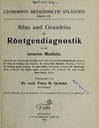 Cover for Atlas und Grundriss der Röntgendiagnostik in der inneren Medizin