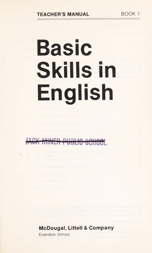 Cover for Basic Skills in English Book 1