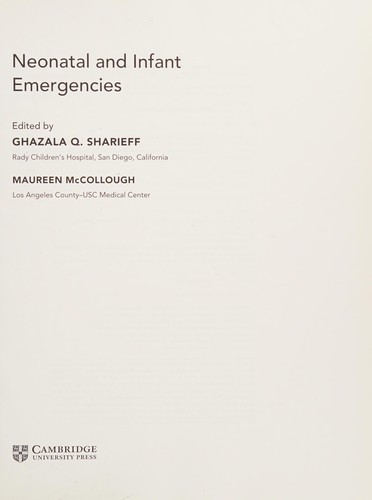 Cover for Infant and neonatal emergencies