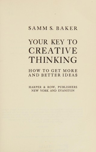 Cover for Your key to creative thinking