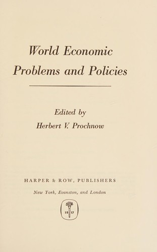 Cover for World economic problems and policies.