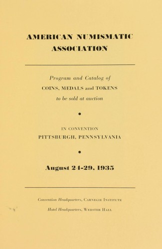 Cover for American numismatic association