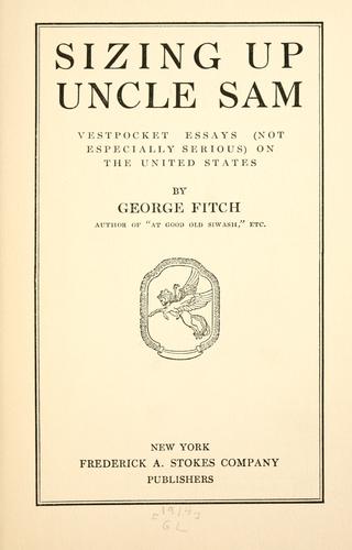 Cover for Sizing up Uncle Sam