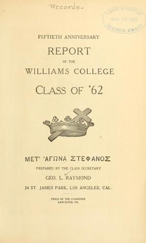 Cover for Fiftieth anniversary report of the Williams College class of '62