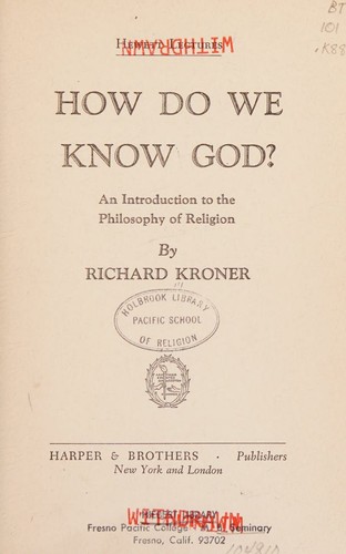 Cover for How do we know God? An introduction to the philosophy of religion