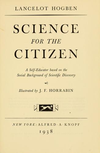 Cover for Science for the citizen