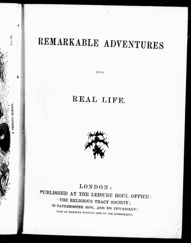 Cover for Remarkable adventures from real life