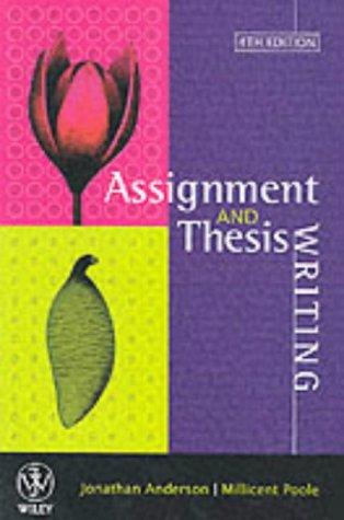 Cover for Assignment and Thesis Writing