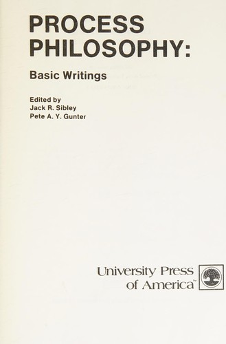 Cover for Process Philosophy
