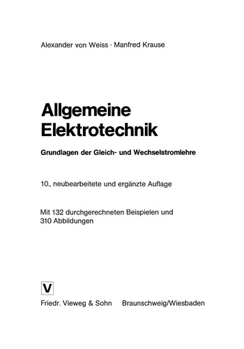 Cover for Allgemeine Elektrotechnik