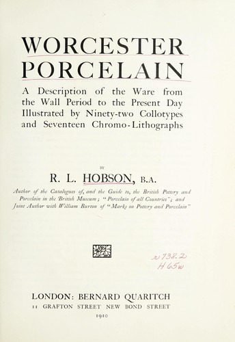 Cover for Worcester porcelain