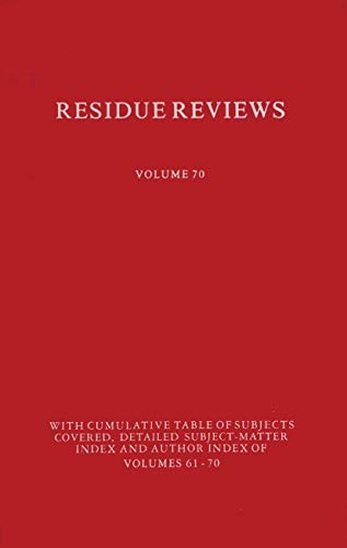 Cover for Residues of Pesticides and Other Contaminants in the Total Environment