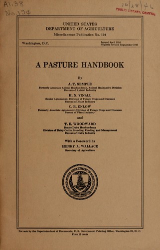 Cover for A Pasture handbook