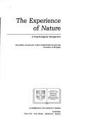 Cover for The experience of nature