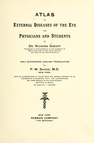 Cover for Atlas of external diseases of the eye for physicians and students