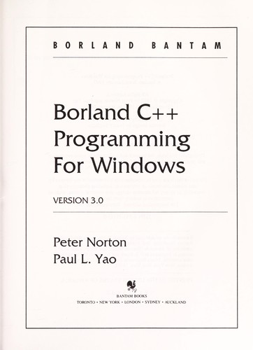 Cover for Borland C++ programming for windows
