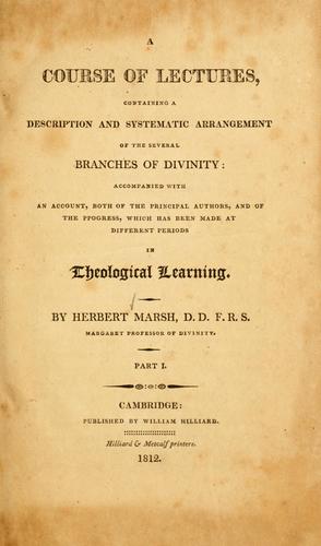 Cover for A course of lectures