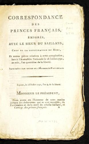 Cover for Correspondance