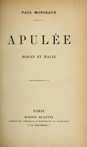 Cover for Apulée
