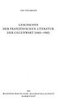 Cover for Geschichte der französischen Literatur der Gegenwart (1880-1980)