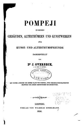 Cover for Pompeji in seinen Gebäuden, Alterthümern und Kunstwerken für Kunst- und ...