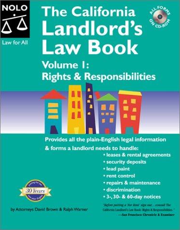 Cover for The California Landlord's Law Book  Volume 1
