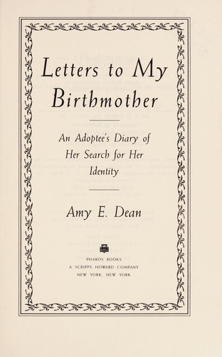 Cover for Letters to my birthmother