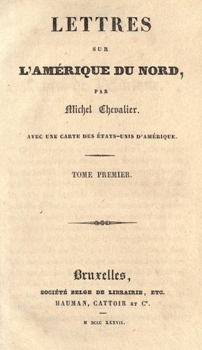 Cover for Lettres sur l'Am©Øerique du Nord